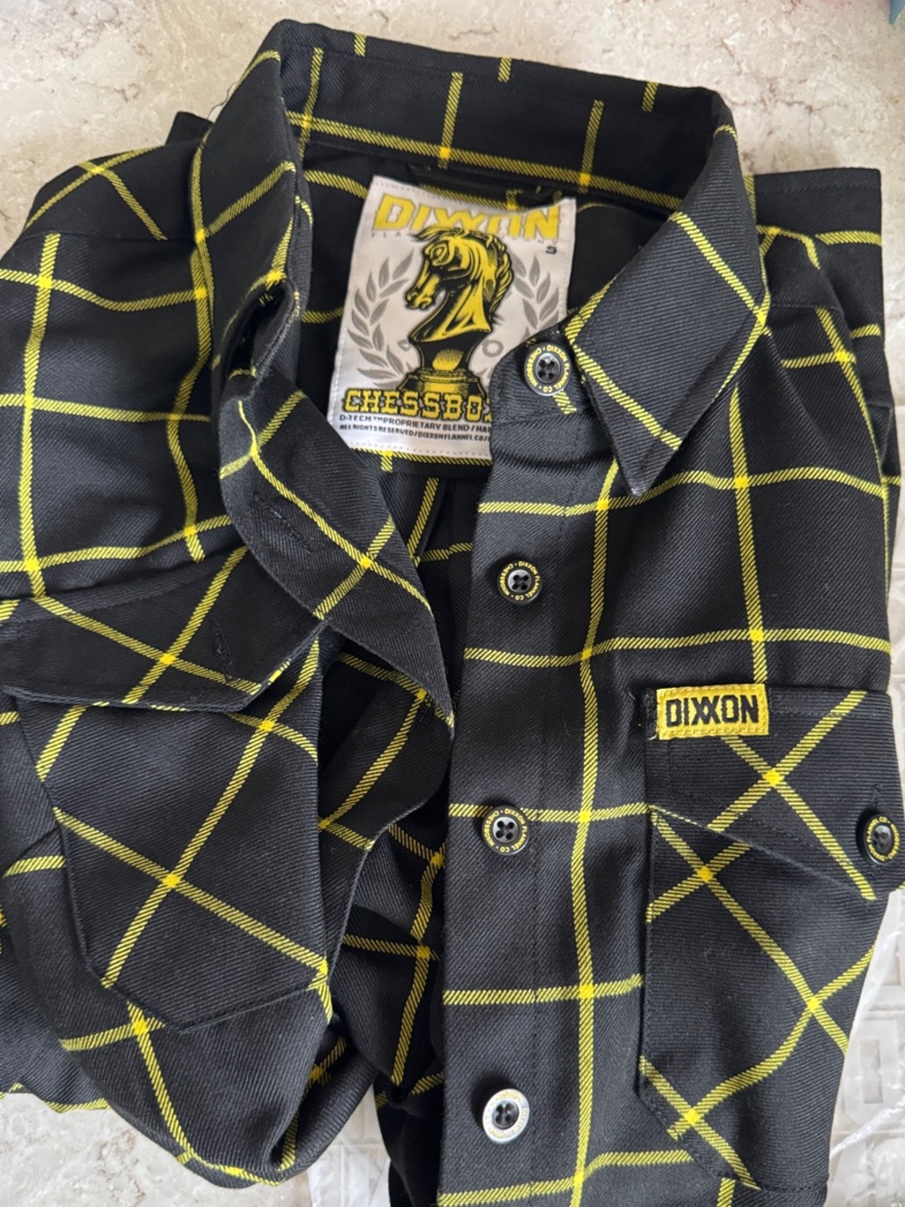 DIXXON Black and Yellow Windowpane Flannel Shirt
